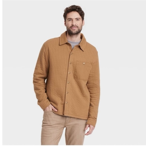 Goodfellow & Co Other - Goodfellow & Company Quilted Knit Shacket Men's Tan Size Medium🔥🔥